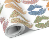 Stijlvolle, kleurrijke Lips Cadeaupapier (Rol Hoek)