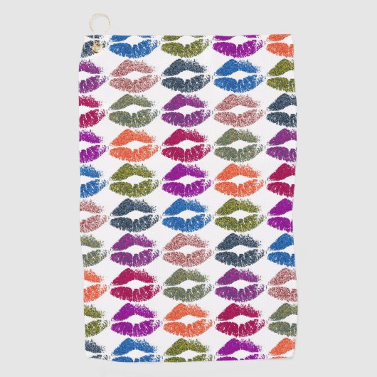 Stijlvolle, kleurrijke Lips Golfhanddoek (Voorkant)