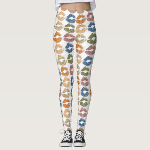 Stijlvolle, kleurrijke Lips Leggings