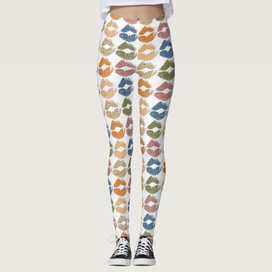 Stijlvolle, kleurrijke Lips Leggings (Voorkant)