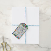 Stijlvolle Kleurrijke Mozaïek Bedankt Cadeaulabel (Met Touw)