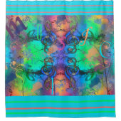 Stijlvolle, kleurrijke muziek Abstract Douchegordijn (Voorkant)