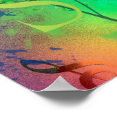 Stijlvolle, kleurrijke muziek Abstract Poster (Hoek)