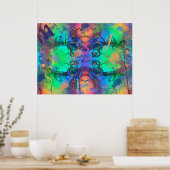 Stijlvolle, kleurrijke muziek Abstract Poster (Keuken)