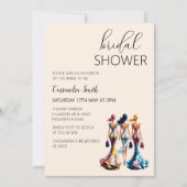 Stijlvolle Kleurrijke Passende Jurk Vrouw Bruidsfe Kaart (Voorkant)