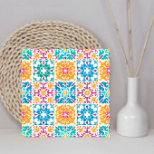 Stijlvolle kleurrijke patroon Mexicaanse Papel Pic Tegeltje