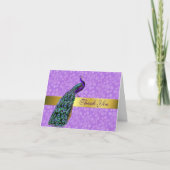 Stijlvolle kleurrijke pauw bedankkaart (Voorkant)