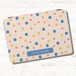 Stijlvolle kleurrijke polka stippen iPad air cover<br><div class="desc">Een blauw,  geel en rood kleurrijk polka dots notitieboek is schattig.</div>