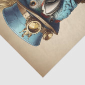 Stijlvolle kleurrijke Steampunk Parrot Art Tissuepapier (Detail)