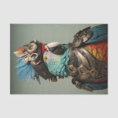 Stijlvolle kleurrijke Steampunk Parrot Tissuepapier (Voorkant)