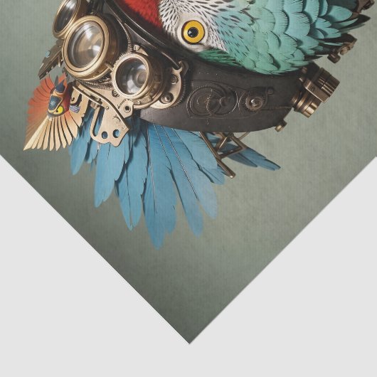 Stijlvolle kleurrijke Steampunk Parrot Tissuepapier (Detail)