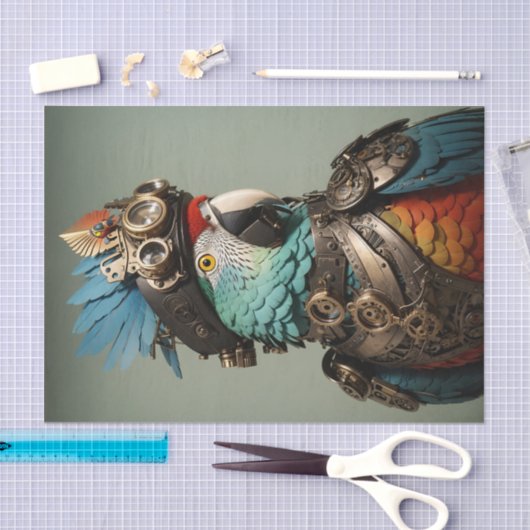 Stijlvolle kleurrijke Steampunk Parrot Tissuepapier (Craft)