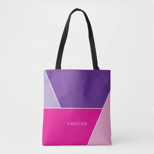 Stijlvolle kleurrijke streeppatroon tote bag (Voorkant)