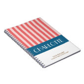 Stijlvolle kleurrijke strepen gepersonaliseerde mo notitieboek (Rechterzijde)