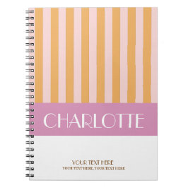 Stijlvolle kleurrijke strepen gepersonaliseerde mo notitieboek