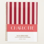 Stijlvolle kleurrijke strepen gepersonaliseerde pl planner (Voorkant)