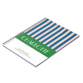 Stijlvolle Kleurrijke Strepen Persoonlijk Merk Notitieboek (Linkerzijde)