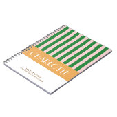 Stijlvolle Kleurrijke Strepen Persoonlijk Monogram Notitieboek (Linkerzijde)