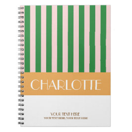 Stijlvolle Kleurrijke Strepen Persoonlijk Monogram Notitieboek