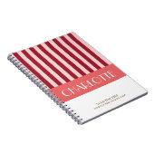 Stijlvolle Kleurrijke Strepen Persoonlijk Monogram Notitieboek (Rechterzijde)
