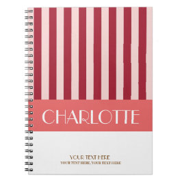 Stijlvolle Kleurrijke Strepen Persoonlijk Monogram Notitieboek