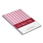 Stijlvolle Kleurrijke Strepen Persoonlijke Initial Notitieboek (Rechterzijde)