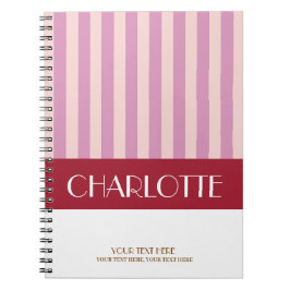 Stijlvolle Kleurrijke Strepen Persoonlijke Initial Notitieboek