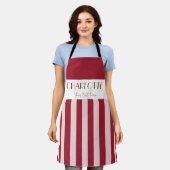 Stijlvolle kleurrijke strepen Retro rode sjabloon Schort (Gedragen)