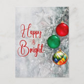 Stijlvolle, kleurrijke versieringen kerstboom feestdagenkaart (Voorkant)