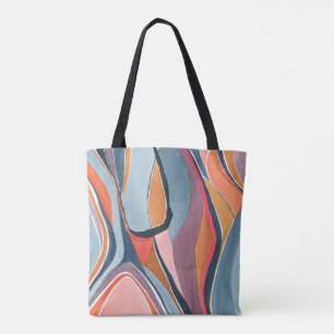 Stijlvolle, kleurrijke Waterverf Abstracte kunst Tote Bag