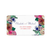 Stijlvolle, kleurrijke Waterverf Floral Bouquet de Etiket (Voorkant)