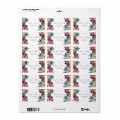 Stijlvolle, kleurrijke Waterverf Floral Bouquet de Etiket (Full Sheet)