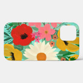 Stijlvolle, kleurrijke Waterverf Floral Mint Desig Case-Mate iPhone Case (Achterkant (horizontaal))