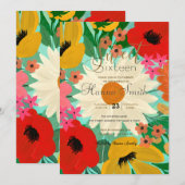 Stijlvolle, kleurrijke Waterverf Floral Mint Desig Kaart (Voorkant / Achterkant)