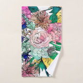Stijlvolle kleurrijke Waterverf Floral Patroon Bad Handdoek (Handdoek)