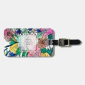Stijlvolle kleurrijke Waterverf Floral Patroon Bagagelabel (Voorkant horizontaal)
