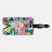 Stijlvolle kleurrijke Waterverf Floral Patroon Bagagelabel (Achterkant horizontaal)