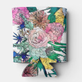 Stijlvolle kleurrijke Waterverf Floral Patroon Blikjeskoeler (Achterkant)