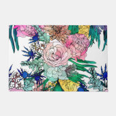 Stijlvolle kleurrijke Waterverf Floral Patroon Deurmat (Voorkant)