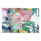 Stijlvolle kleurrijke Waterverf Floral Patroon Kussensloop (Achterkant)