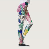 Stijlvolle kleurrijke Waterverf Floral Patroon Leggings (Rechts)