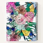 Stijlvolle kleurrijke Waterverf Floral Patroon Notitieboek (Achterkant)