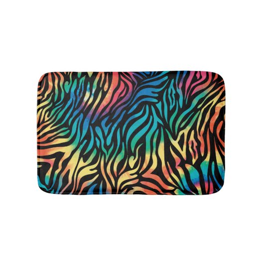 Stijlvolle kleurrijke zebra strepen patroon badmat (Voorkant)