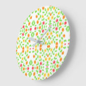 Stijlvolle klok in botergele bloemmotief (Hoek)