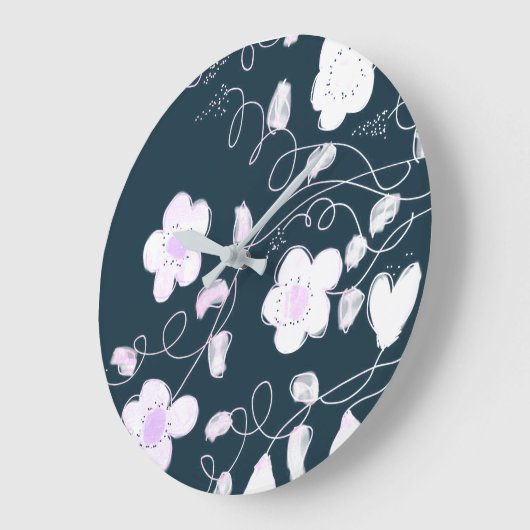 Stijlvolle klok in wit en blauw (Hoek)