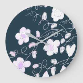 Stijlvolle klok in wit en blauw