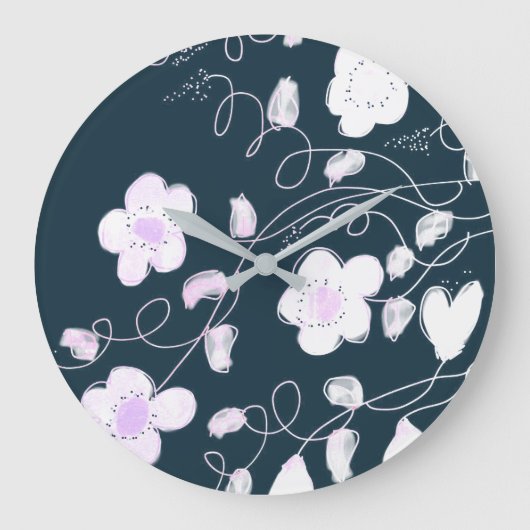 Stijlvolle klok in wit en blauw (Voorkant)