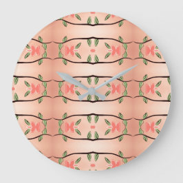 Stijlvolle klok met koraal en inktzwart