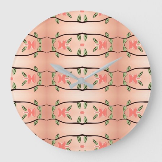 Stijlvolle klok met koraal en inktzwart (Voorkant)