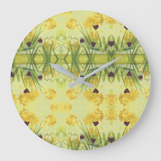 Stijlvolle klok met Paarse harten (Voorkant)